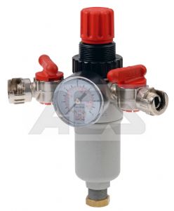 Twin Outlet Air Compressor Regulator with Integrated Pressure Gauge