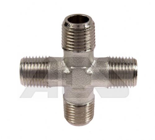 Nickel Plated Brass Male BSP Equal Cross 