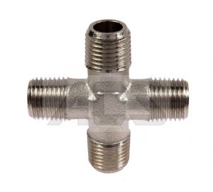 Nickel Plated Brass Male BSP Equal Cross 