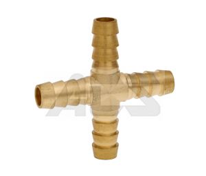 Hose Tail Cross - Brass 1/4