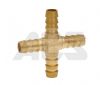 Hose Tail Cross - Brass 1/4 - 1/2